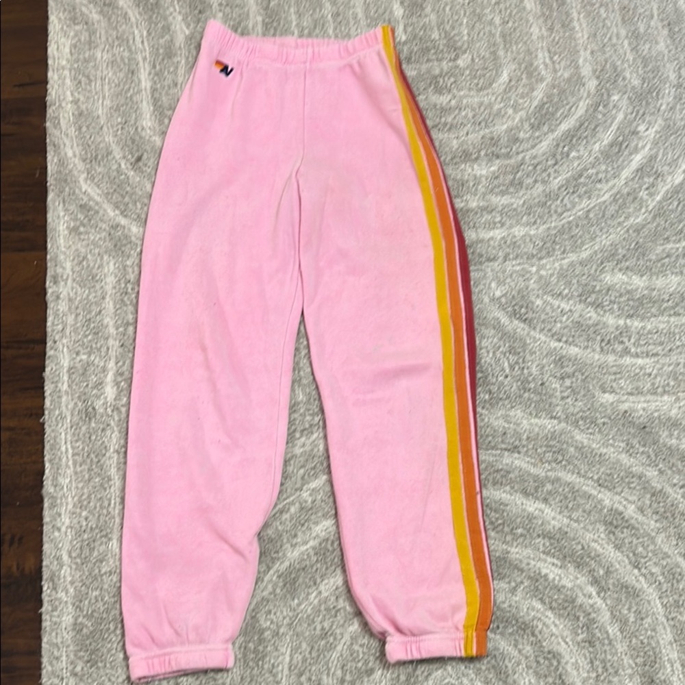 Aviator Nation Sweatpants Pink With Stripes Kids 14